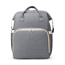 Load image into Gallery viewer, Grey Baby Diaper Bag with Changing Station