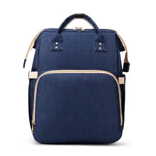Load image into Gallery viewer, Navy Baby Diaper Bag with Changing Station